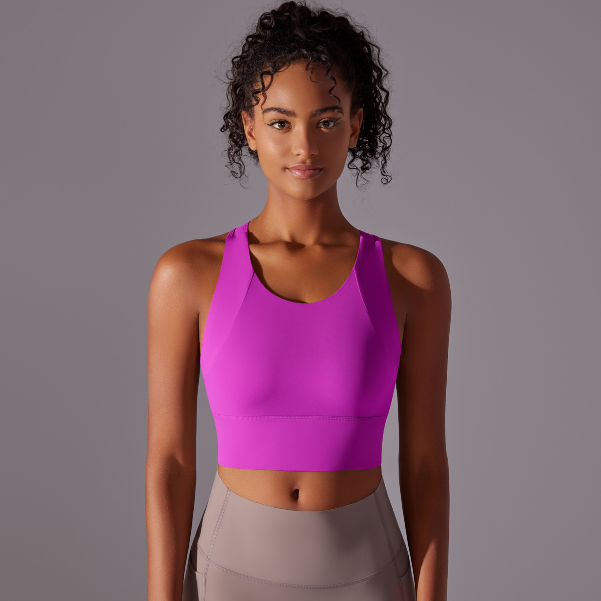 Integrated Yoga Vest with Fixed Bra Cups 7004