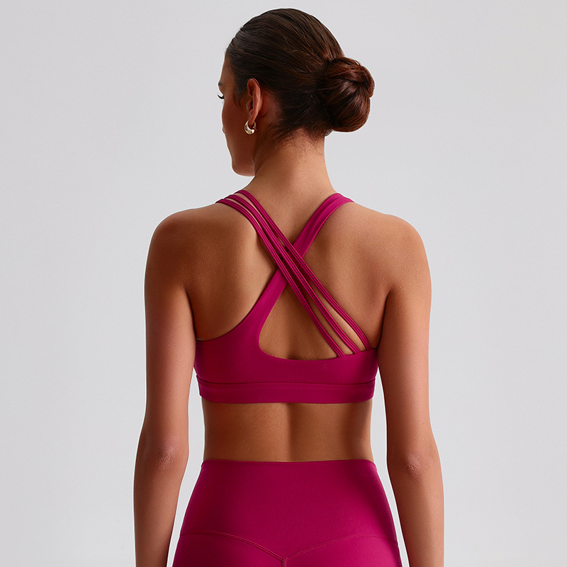 Sexy Beautiful Back Yoga Cross Back Bra With Pads SKL-LQ2135