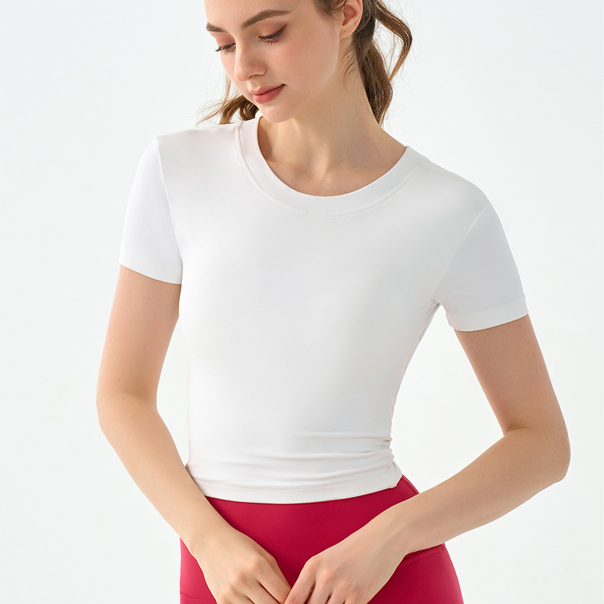 Twist Knot Backless Waist-Cinching Slimming Fitness Top DST899