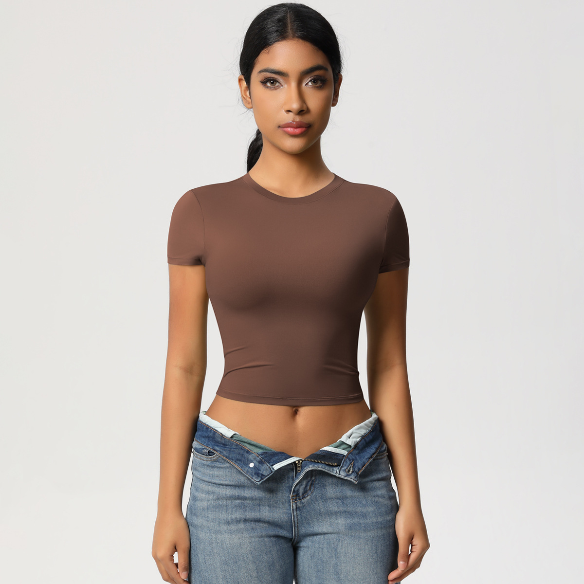 All-match Fitted Short-sleeve Yoga Wear 7088