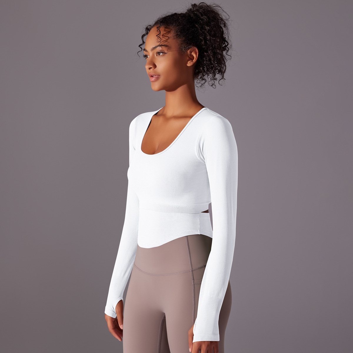 Yoga Suit with Built-in Chest Pads Integrated Cup Fitness Top  6636
