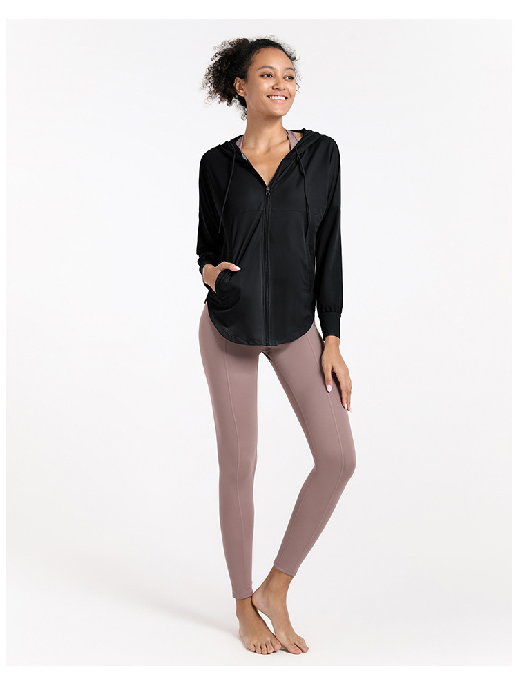 Zippered Hooded Sun - Protection Yoga Outerwear DS15