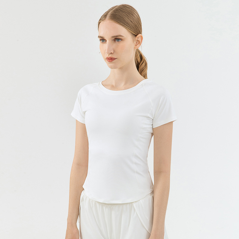 Mesh-Paneled Breathable Quick-Dry Yoga Short Sleeve  DS264