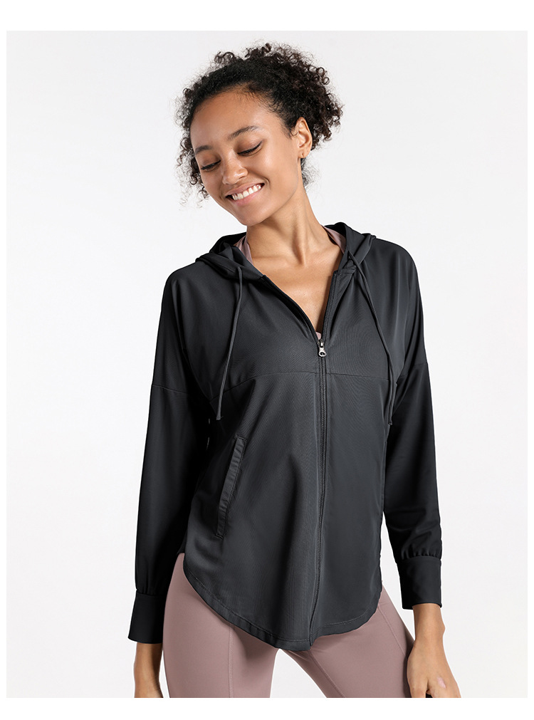 Zippered Hooded Sun - Protection Yoga Outerwear DS15