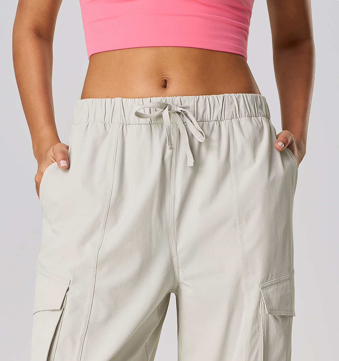 Loose-fitting Drawstring Quick-dry work pants D25076