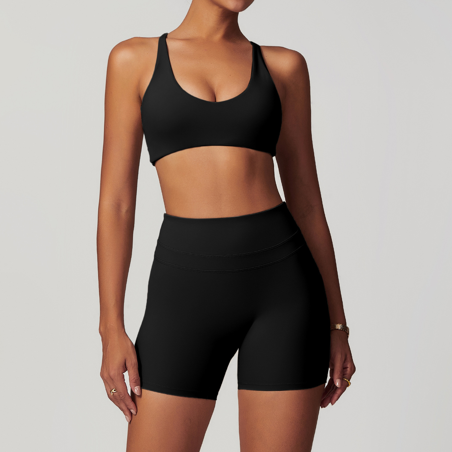 Backless Yoga Suit Women's Compression Sports Bra and Leggings Set for Gym 8863