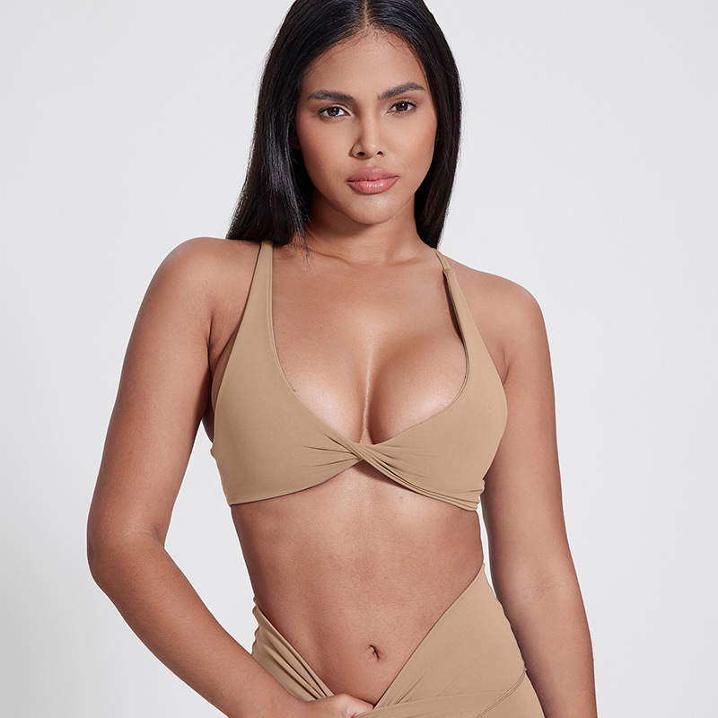 Knot - crossed Beautiful Back Bra With Chest Pads SKL-LQ5019
