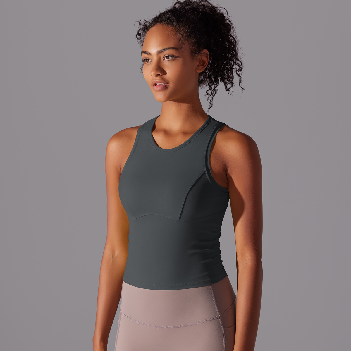 Integrated Cup Pad Quick - Dry Fitness Vest for Yoga Wear 7018