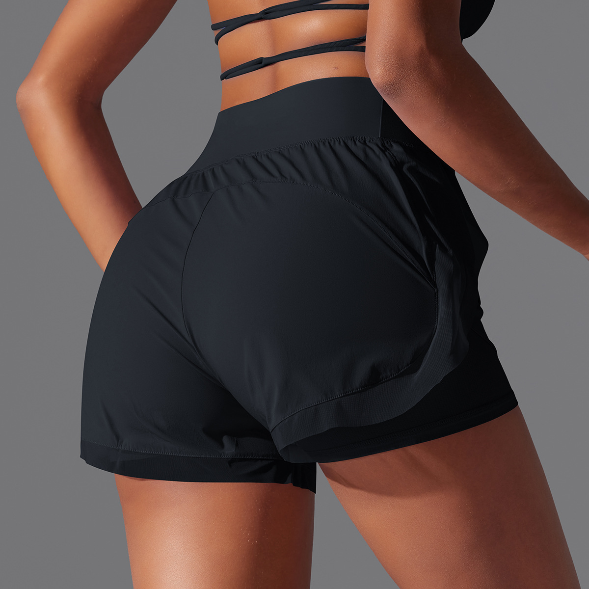 High-waist Hip-lifting Quick-drying Body-shaping Fitness Shorts 7037