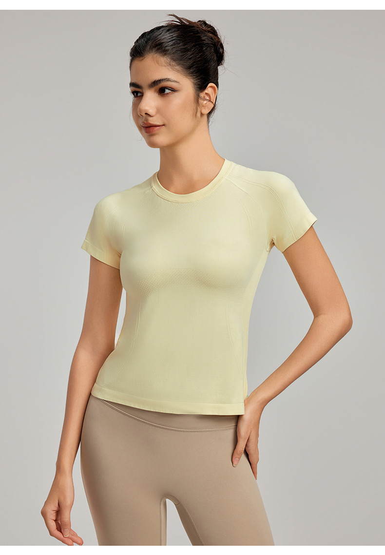 Breathable Short-Sleeved Fitness Top for Outdoor Running DWY115015