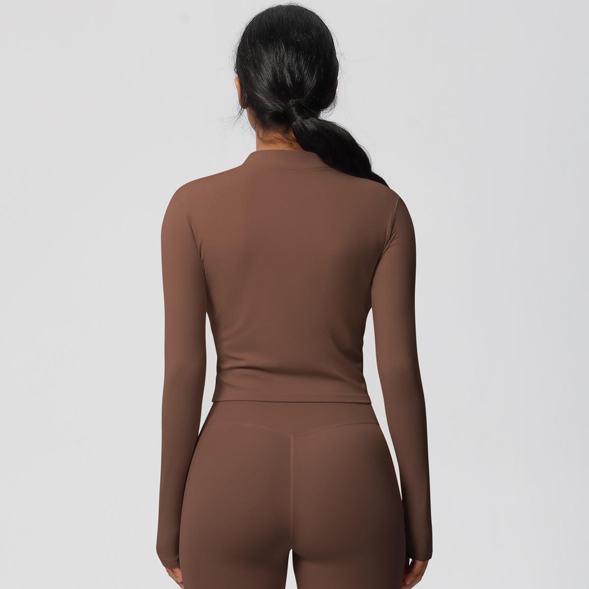 Tight-fitting Zip-up Coat Quick-drying Breathable Yoga Wear Top 7106