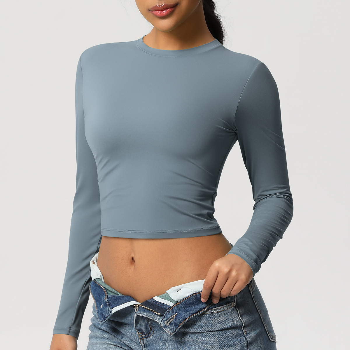 Sports T-shirt Quick-drying Breathable Long-sleeve Yoga Suit 7089