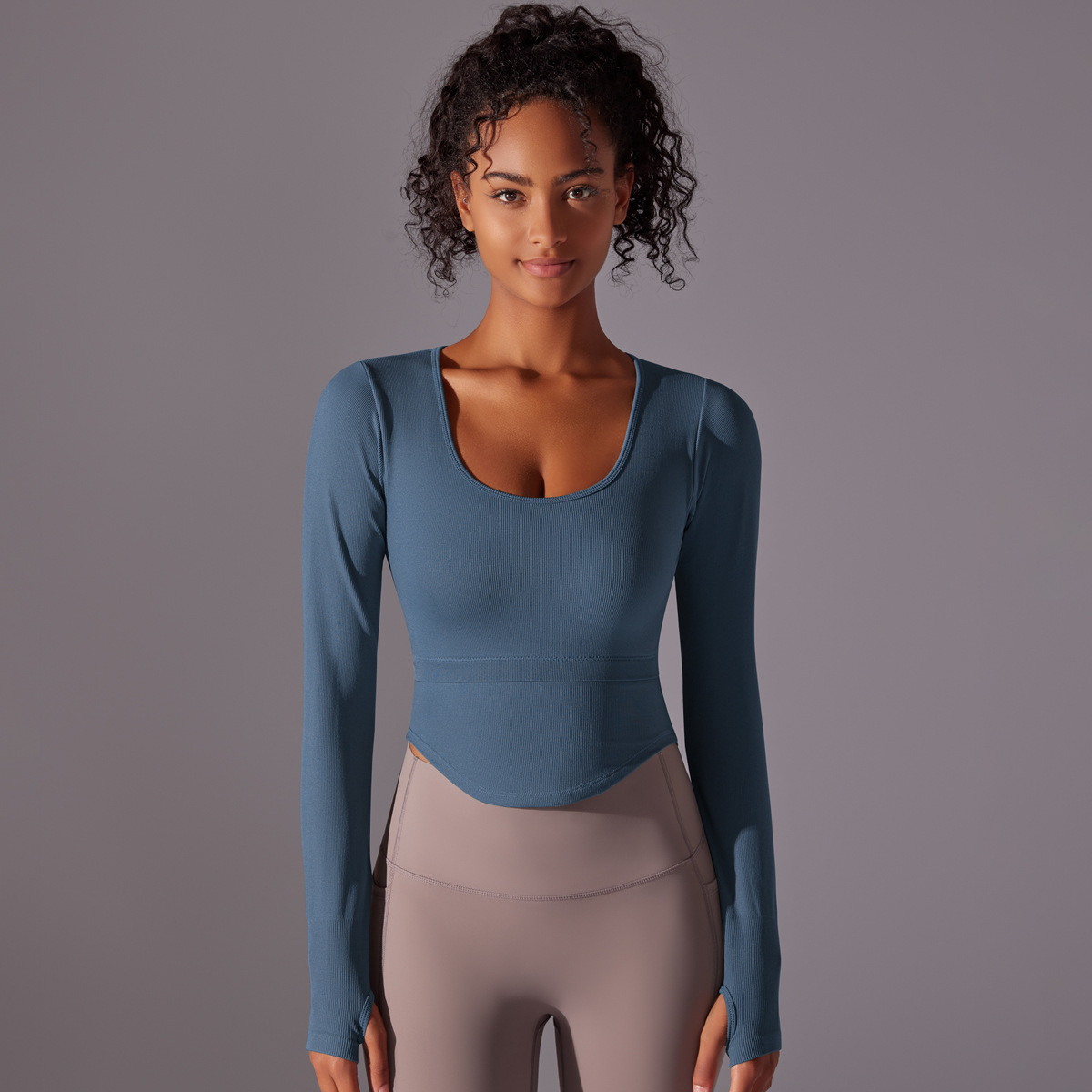 Yoga Suit with Built-in Chest Pads Integrated Cup Fitness Top  6636