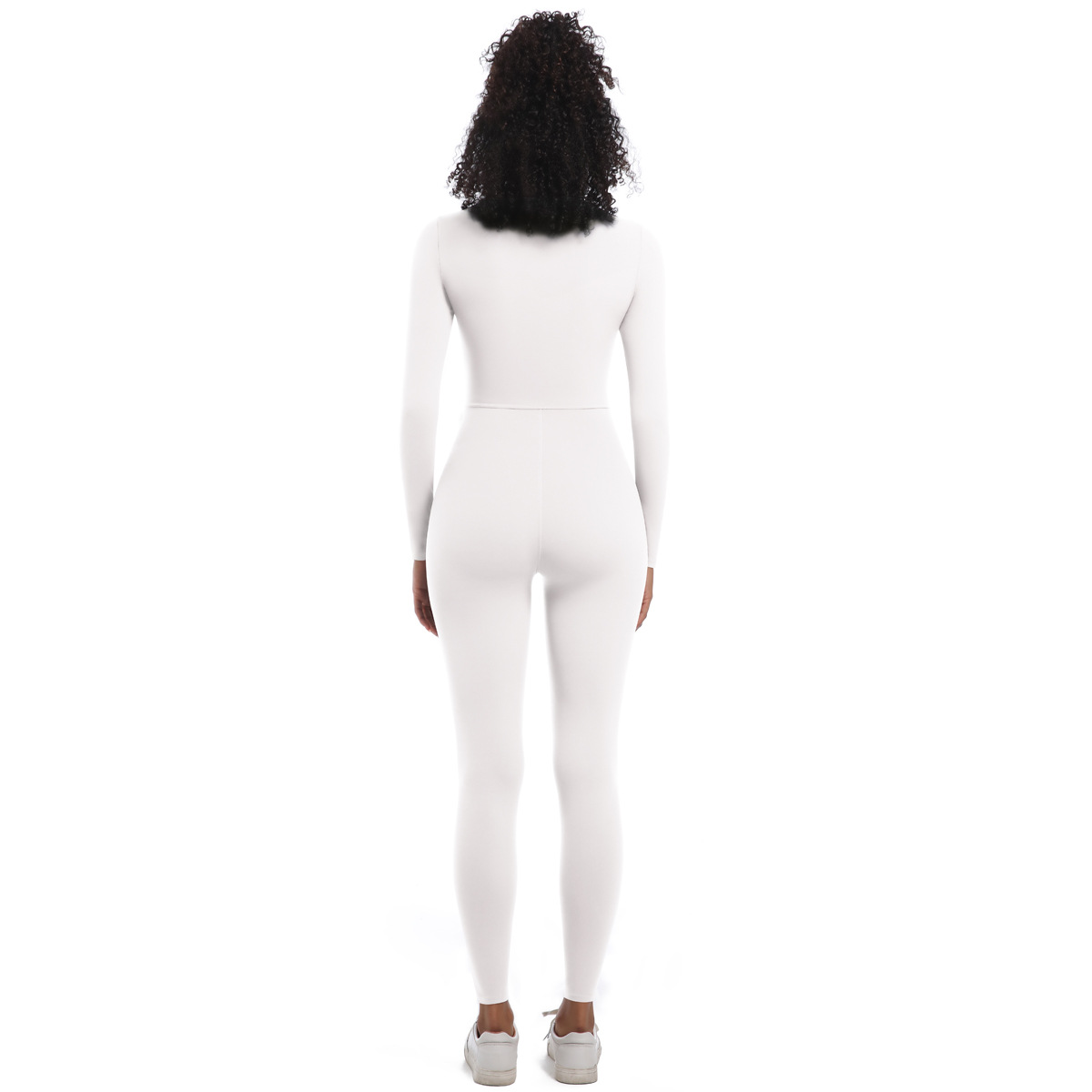 Zippered Naked-feeling Long-sleeve One-piece Yoga Suit 6685