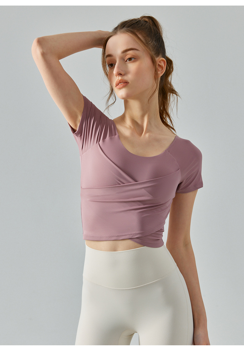  Slimming Yoga Short-sleeved Fitness Top DST543 