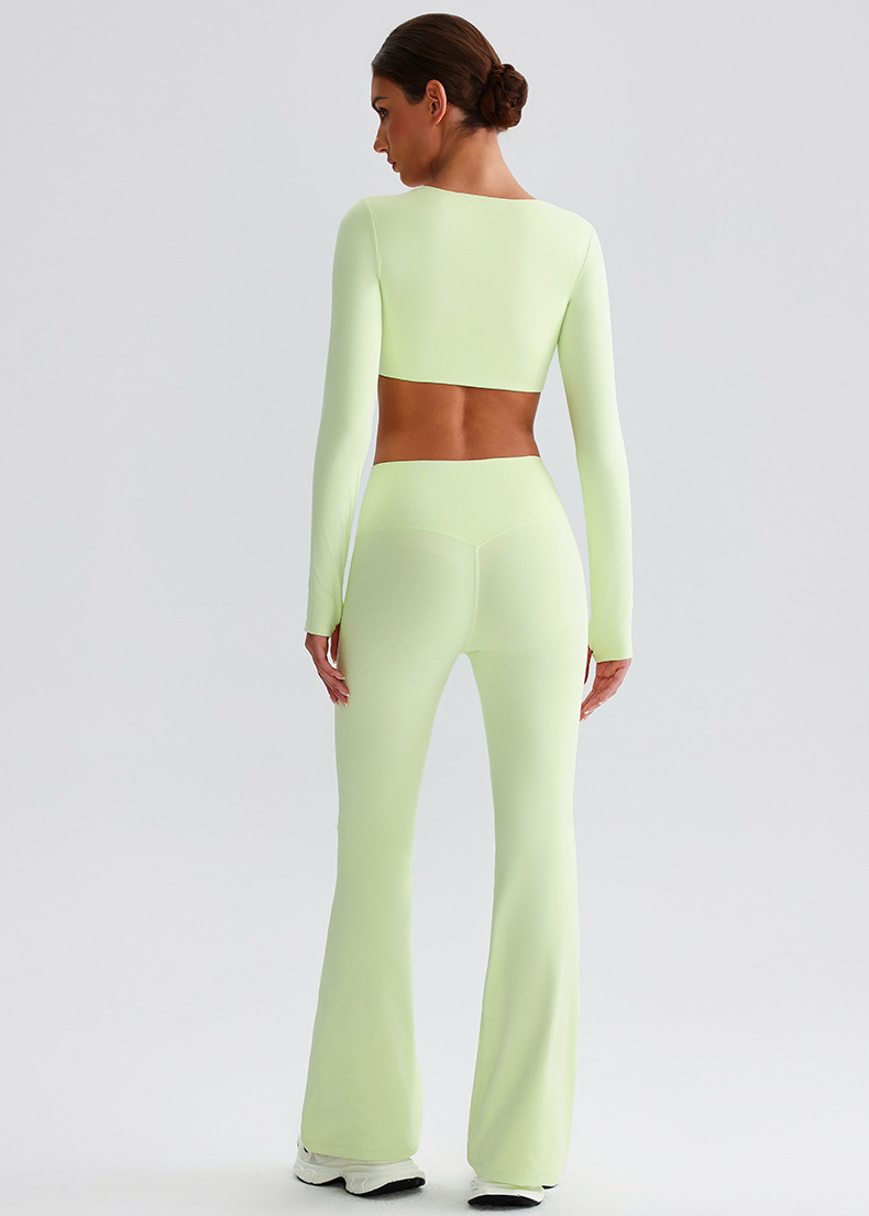 V - waist Cross Leggings And Long Sleeves Set SKL-LQ0719