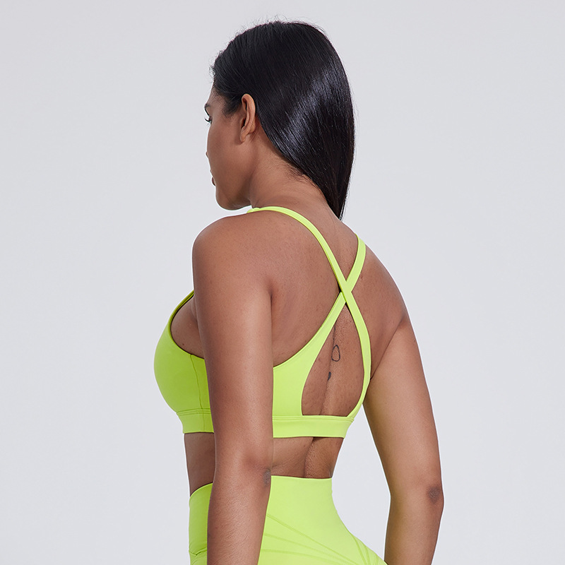 Sexy Beautiful Back Yoga Cross Back Backless Bra With Pads SKL-LQ5035