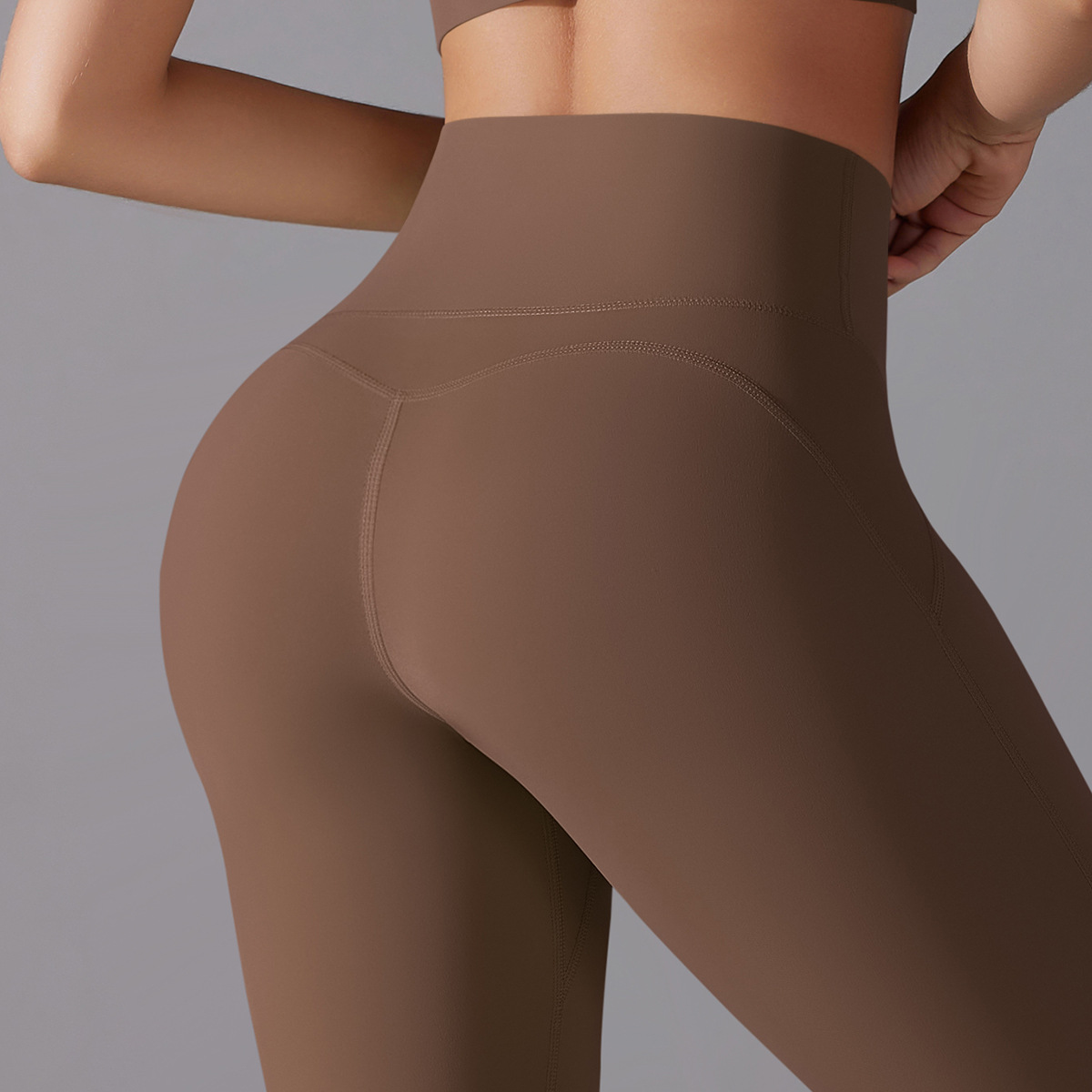 High-waisted Tight Hip-lifting Yoga Pants Naked-feeling Antibacterial 7053