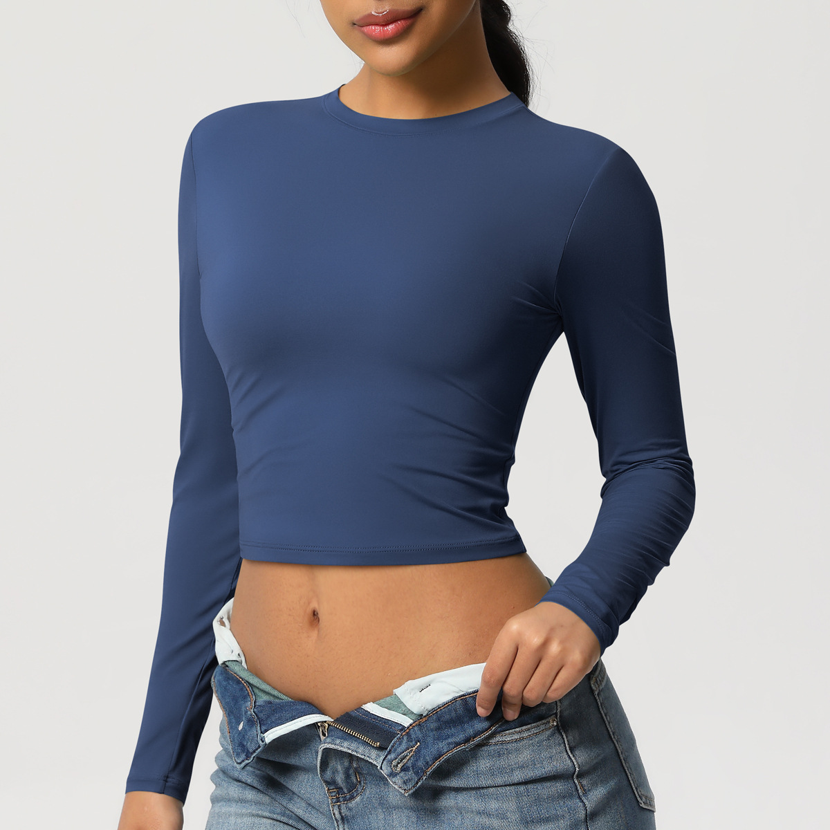 Sports T-shirt Quick-drying Breathable Long-sleeve Yoga Suit 7089