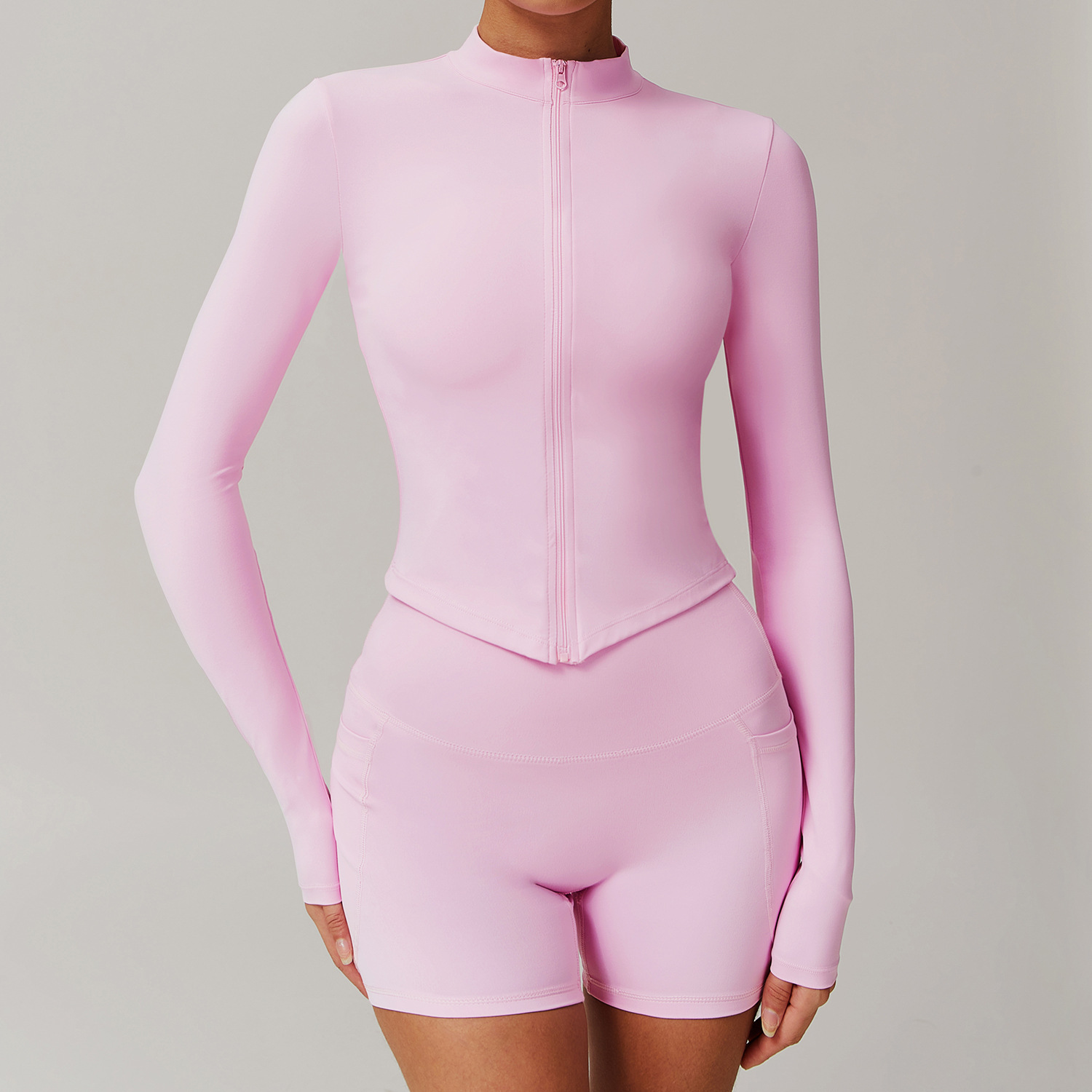 Tight-fitting zip-up yoga jacket 8503