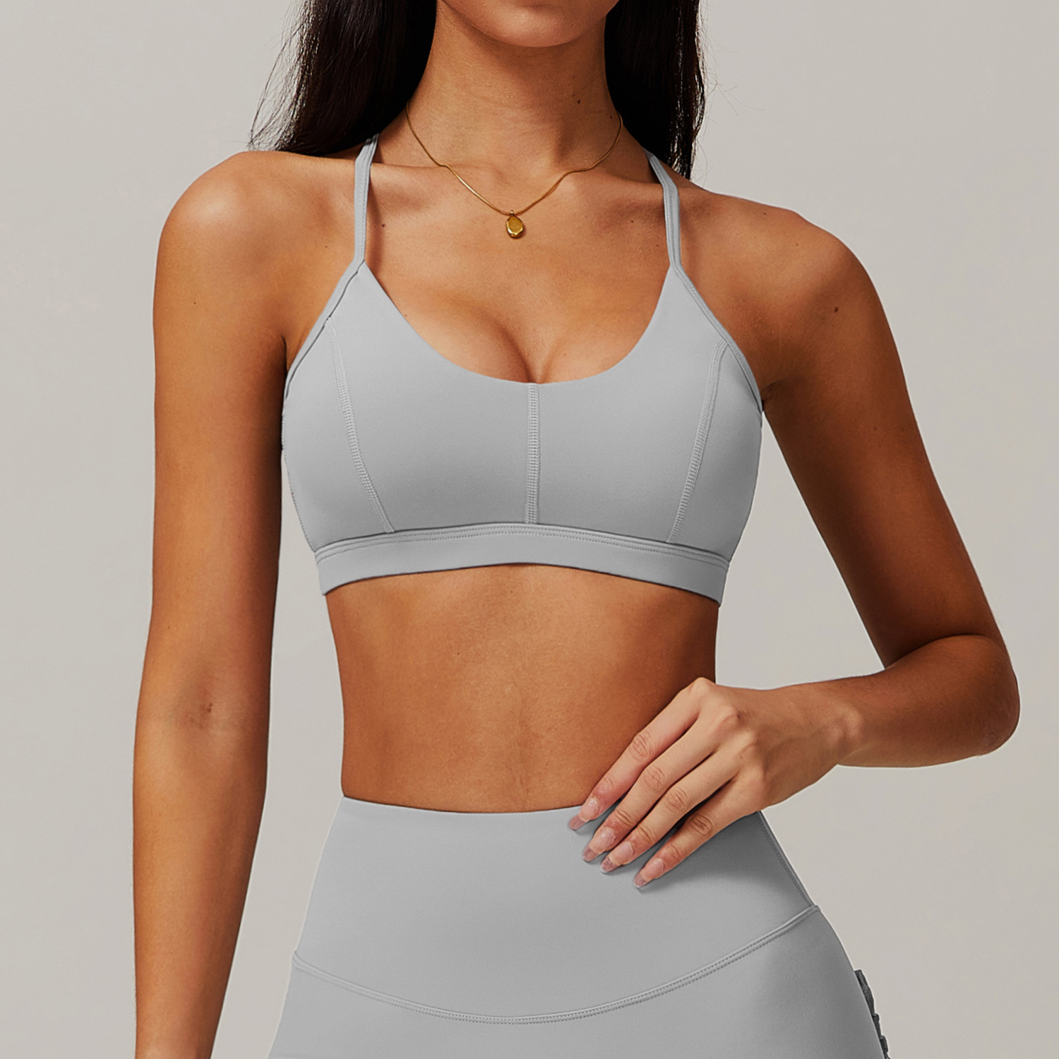Thin Strap Cross Backless Shockproof Yoga Sports Bra SYFTM0131_复制