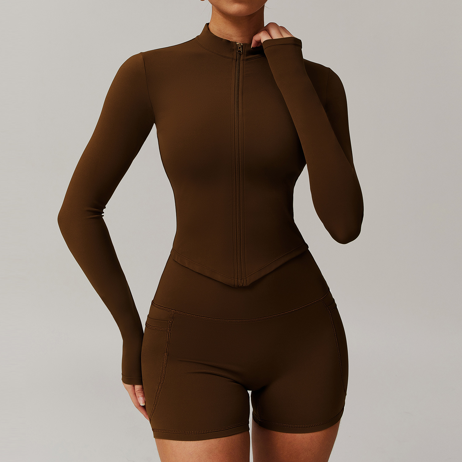 Tight-fitting zip-up yoga jacket 8503