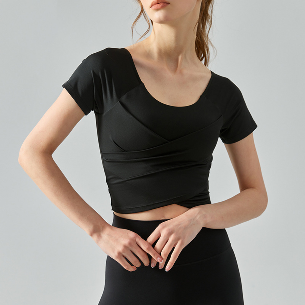  Slimming Yoga Short-sleeved Fitness Top DST543 