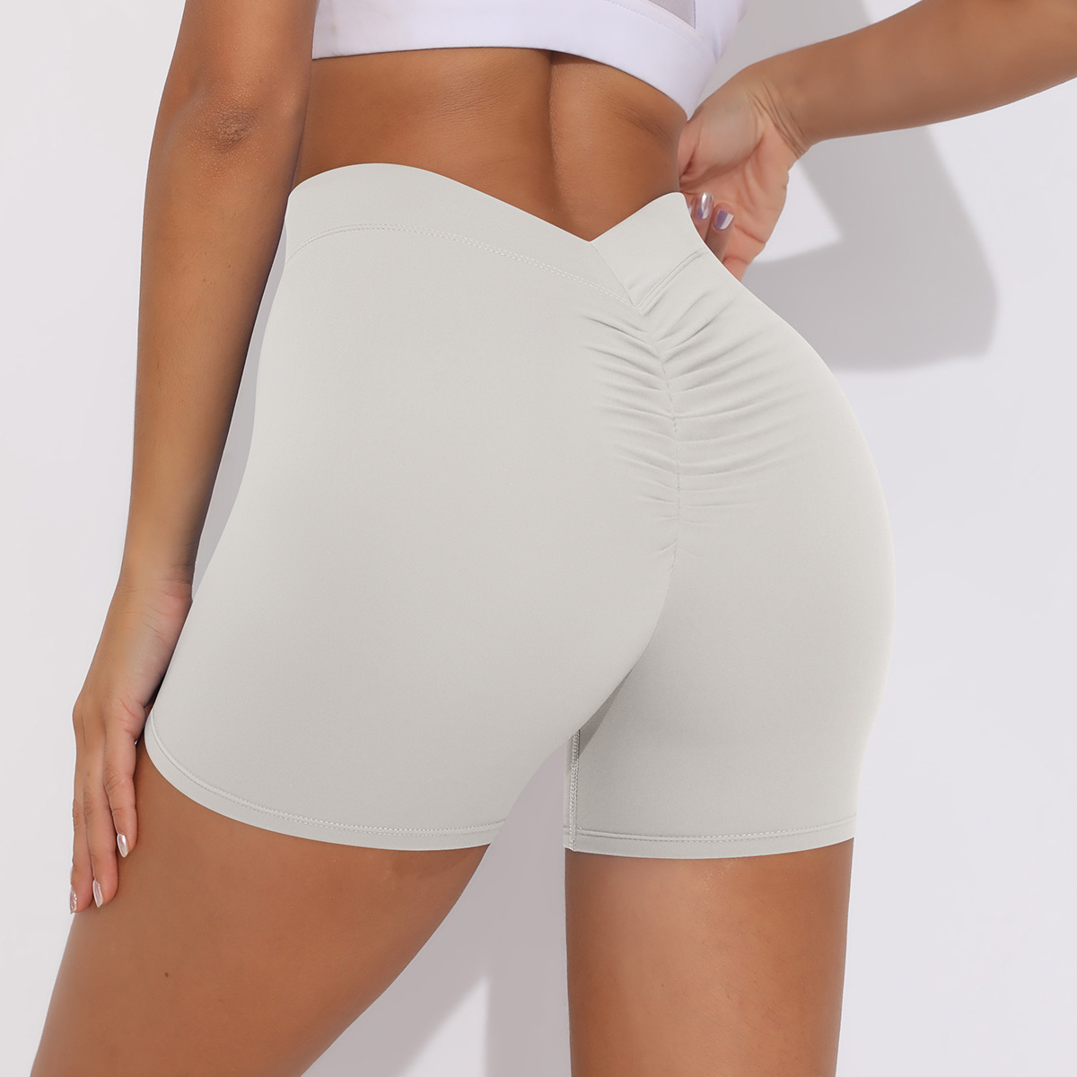 Yoga Shorts with Rear V-shaped Waist Hip-lifting and Abdominal Control 6626