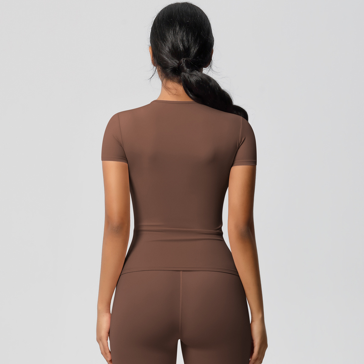 Tight-fitting Short-sleeve T-shirt Quick-drying Breathable Yoga Suit 7103