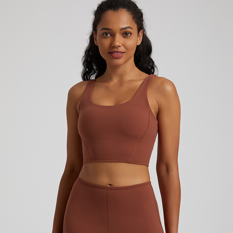 Candy-colored Nude Yoga Vest Fitness Bra U-Shaped Beautiful Back SKL-LQ4031