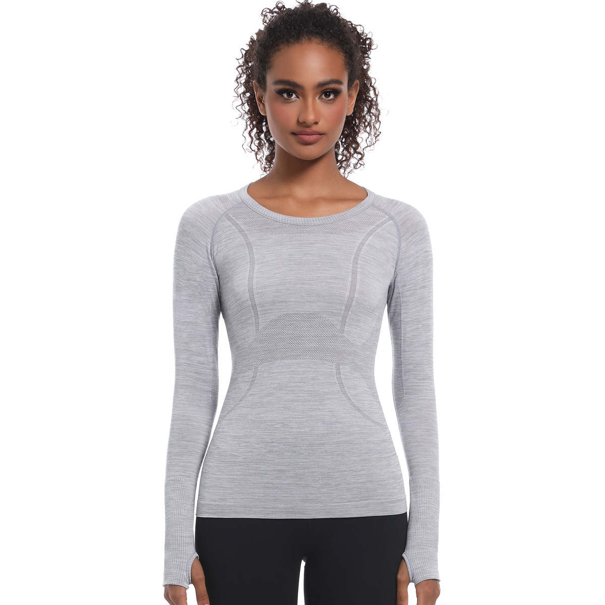 Tight-fitting Long-sleeve Breathable Quick-drying Yoga Top 6680