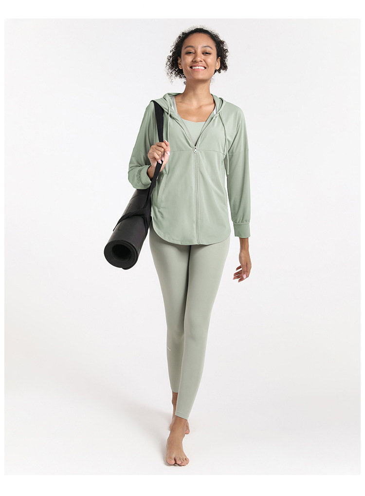 Zippered Hooded Sun - Protection Yoga Outerwear DS15
