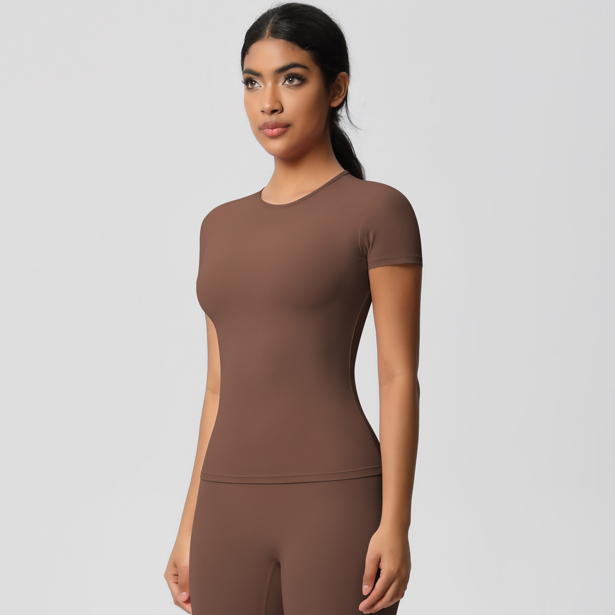 Tight-fitting Short-sleeve T-shirt Quick-drying Breathable Yoga Suit 7103