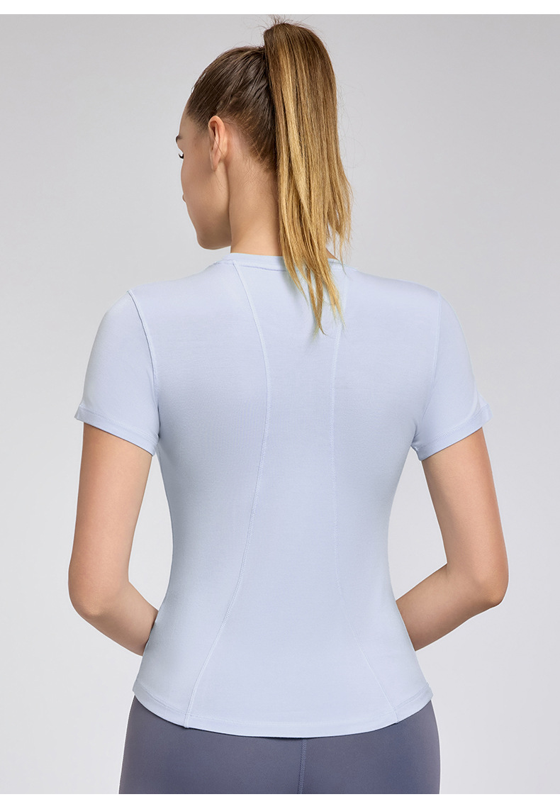 Casual Waist - Cinching Breathable Short Sleeved Sports Top DWY115179