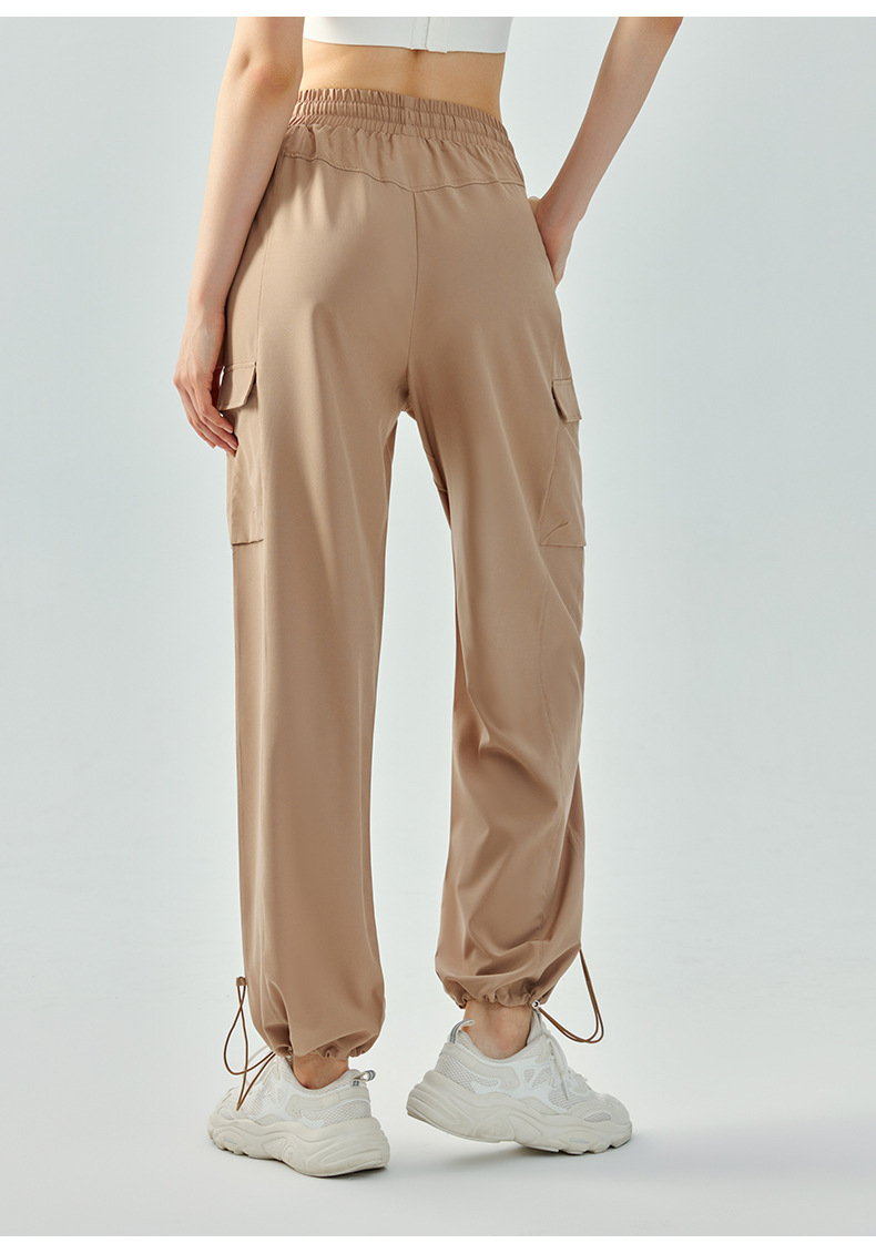 High-Waisted Drawstring Loose Sport Long Pants with Side Pockets DSP620 