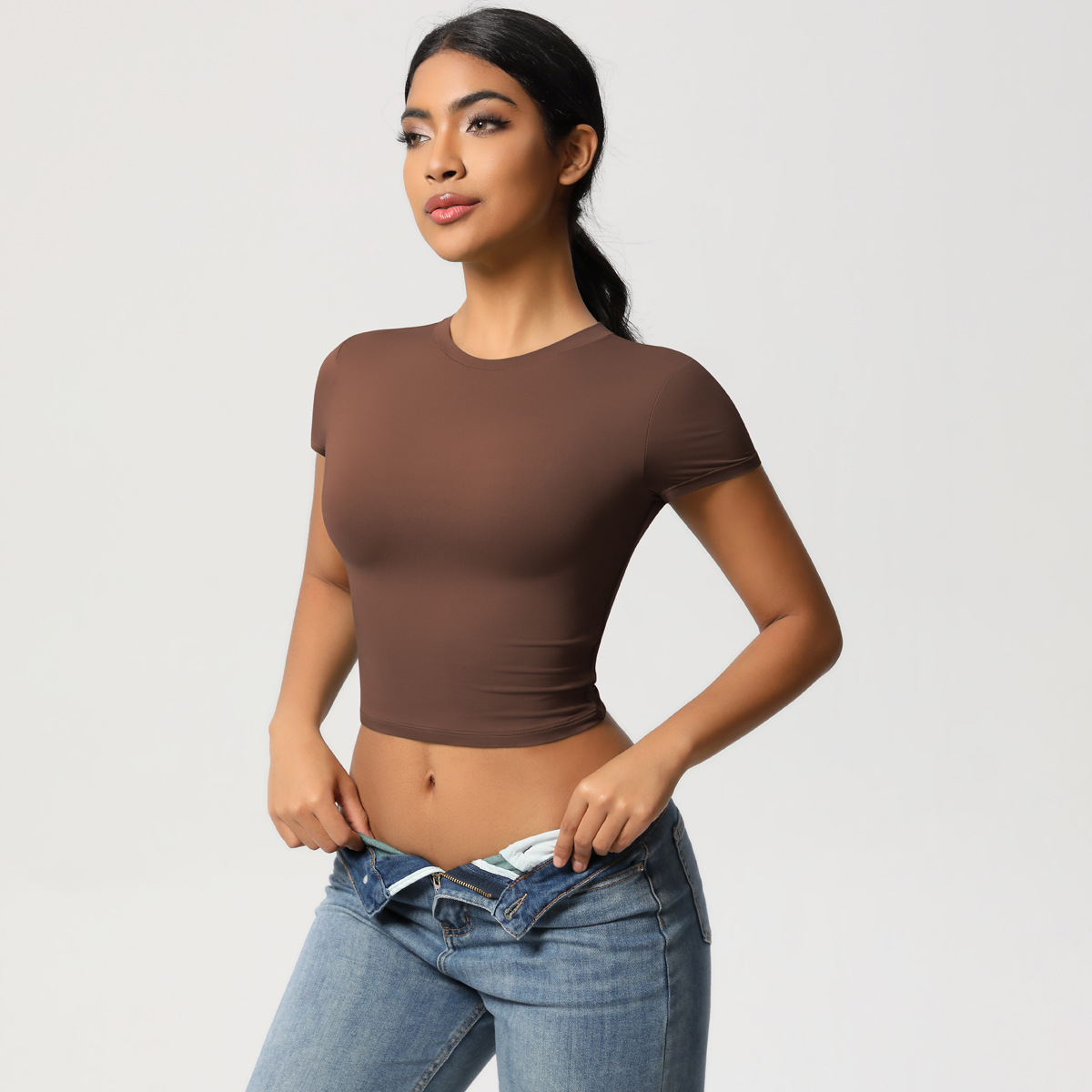 All-match Fitted Short-sleeve Yoga Wear 7088