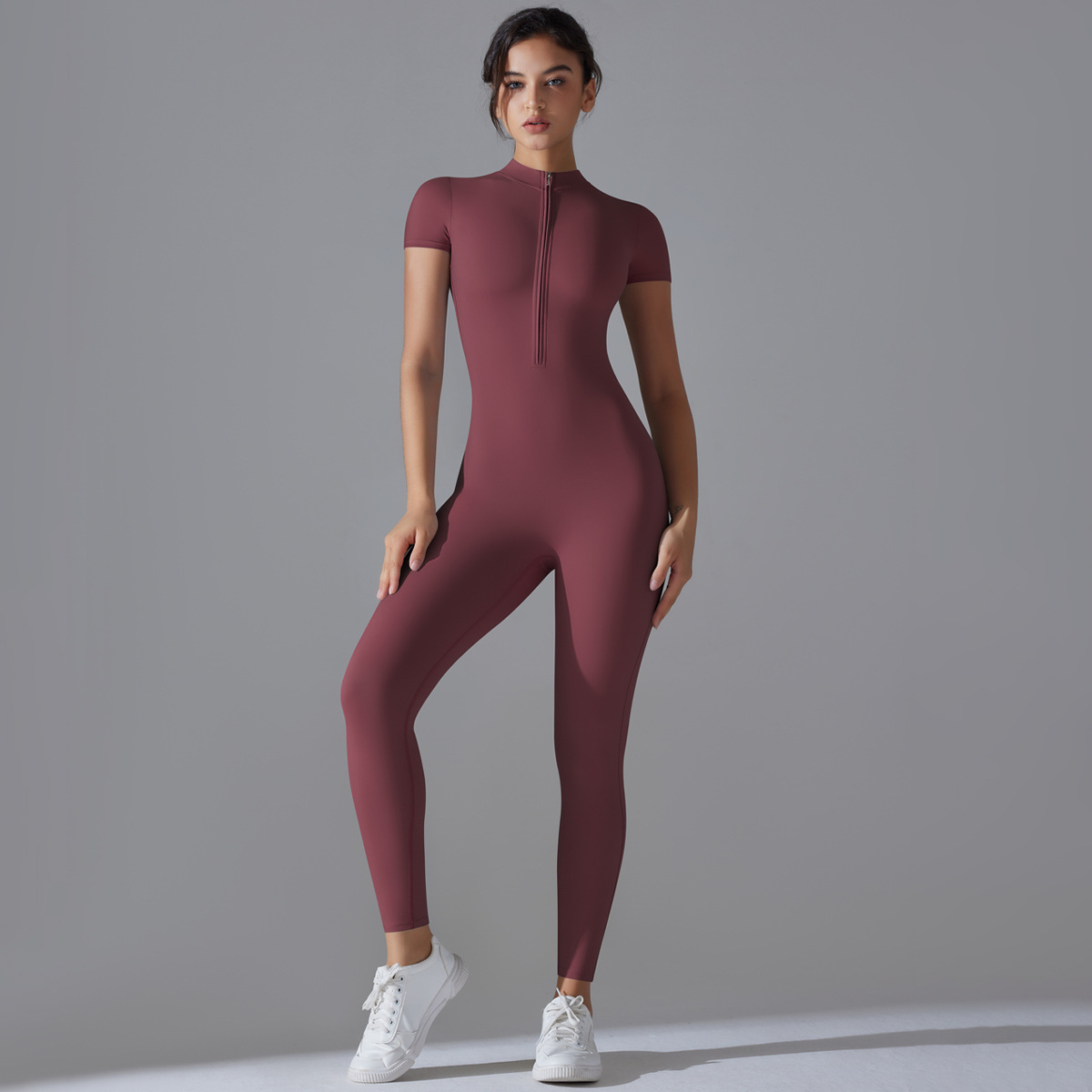 Quick-drying Breathable Zipper Short-sleeve Yoga Clothes  6656
