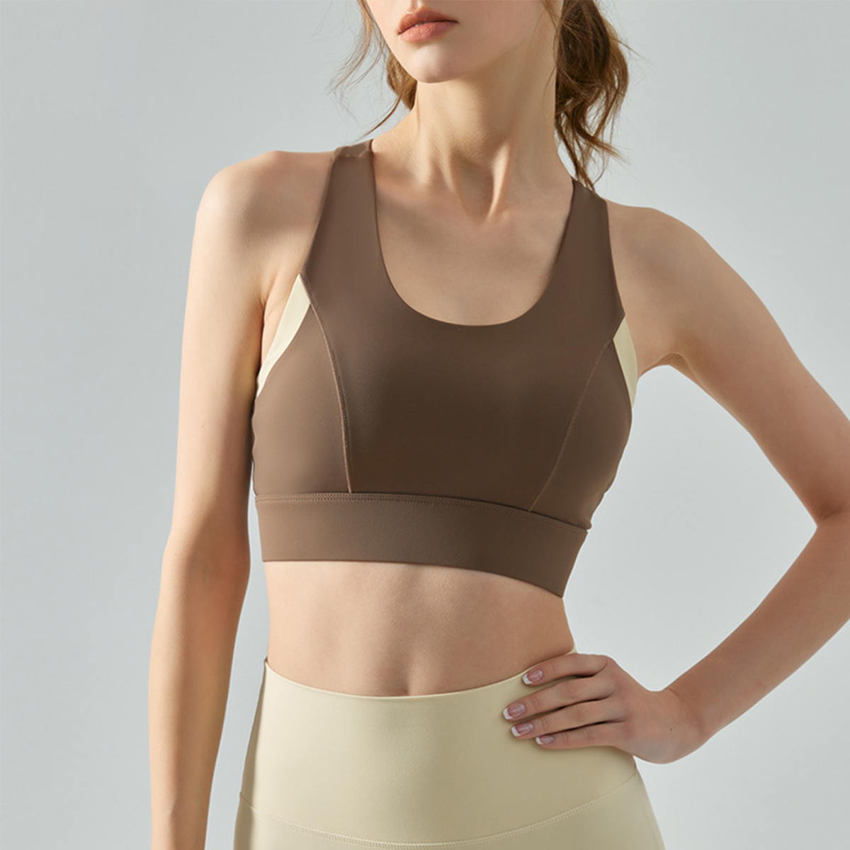 One-piece Chest Pad Shock-absorbing Yoga Bra DSB482 