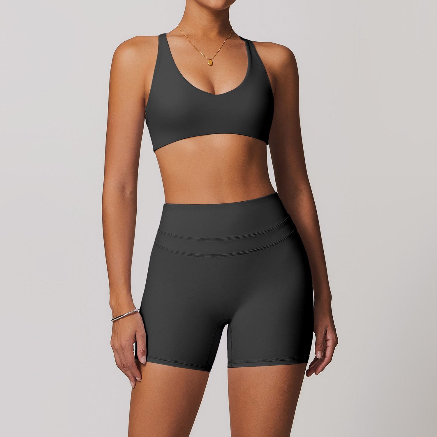 Backless Yoga Suit Women's Compression Sports Bra and Leggings Set for Gym 8863