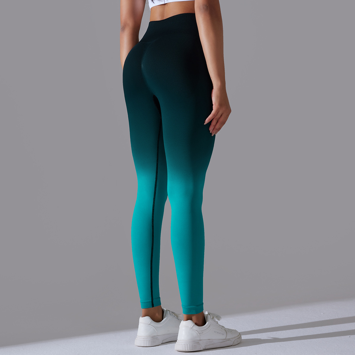 High-waisted Hip-lifting Candy-colored Gradient Yoga Pants 6620
