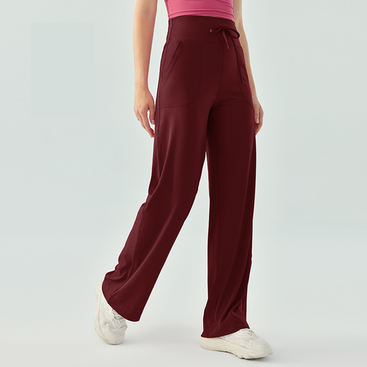 High-waisted Elasticated Waist Fitness Pants DSP687 