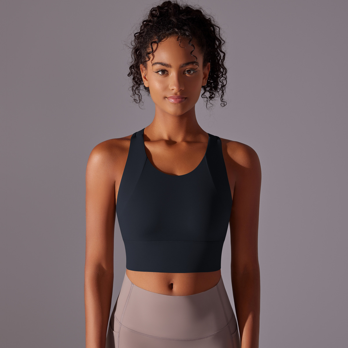 Integrated Yoga Vest with Fixed Bra Cups 7004