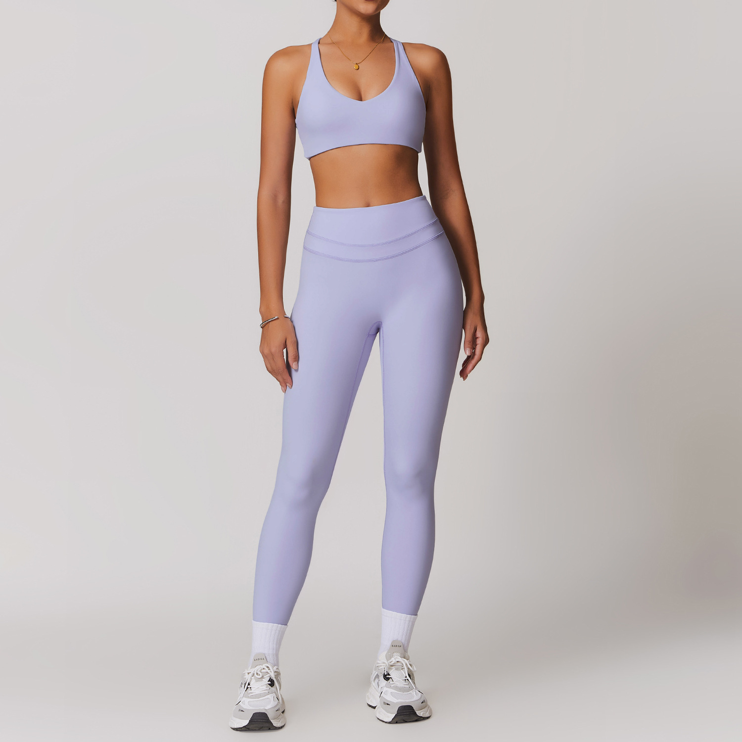 Backless Yoga Suit Women's Compression Sports Bra and Leggings Set for Gym 8863