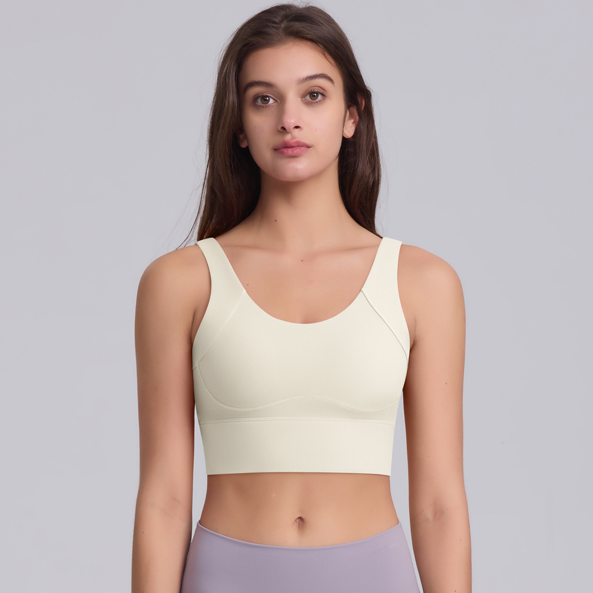 Solid-color Pilates Yoga Wear Buttoned Sports Vest 7069