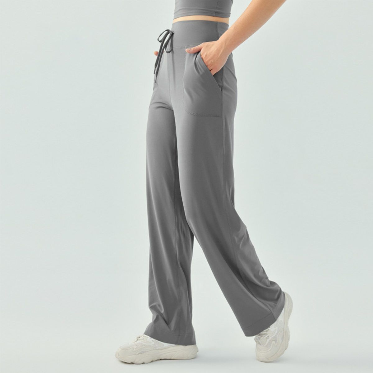 High-waisted Elasticated Waist Fitness Pants DSP687 