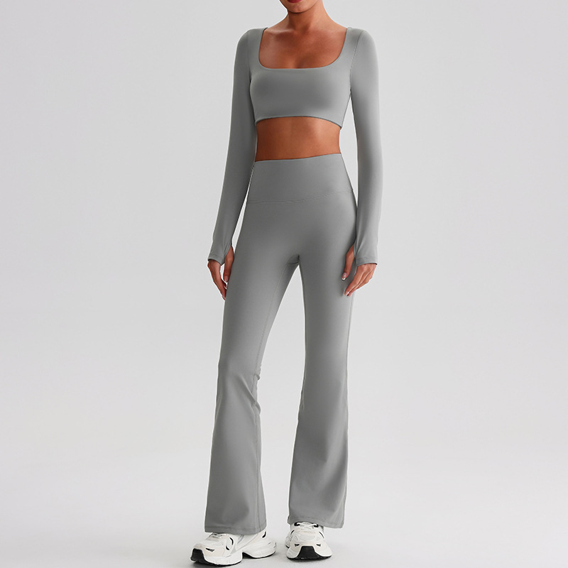 Flare Leggings And Long Sleeves Set SKL-LQ0626