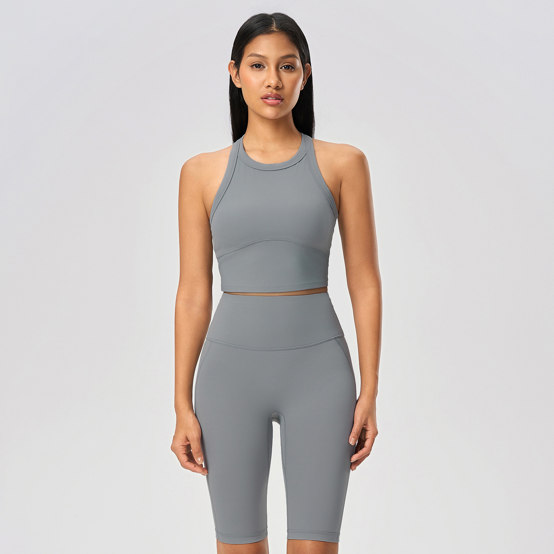Sleeveless Solid Color Sports Tank Bras D25030