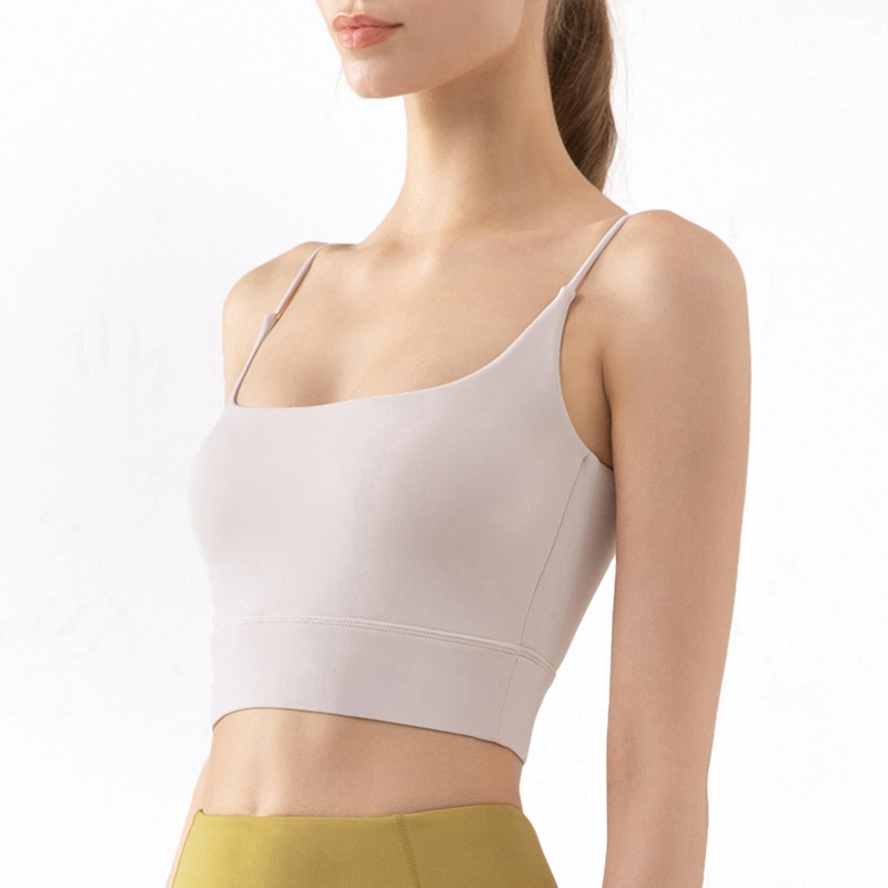  Fine Shoulder Strap with Padded Cups Yoga Sports Bra DS72 