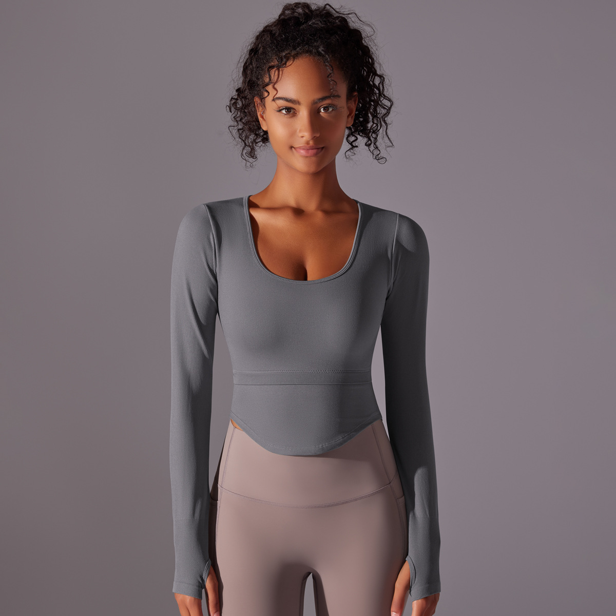 Yoga Suit with Built-in Chest Pads Integrated Cup Fitness Top  6636