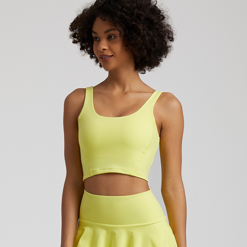 Candy-colored Nude Yoga Vest Fitness Bra U-Shaped Beautiful Back SKL-LQ4031